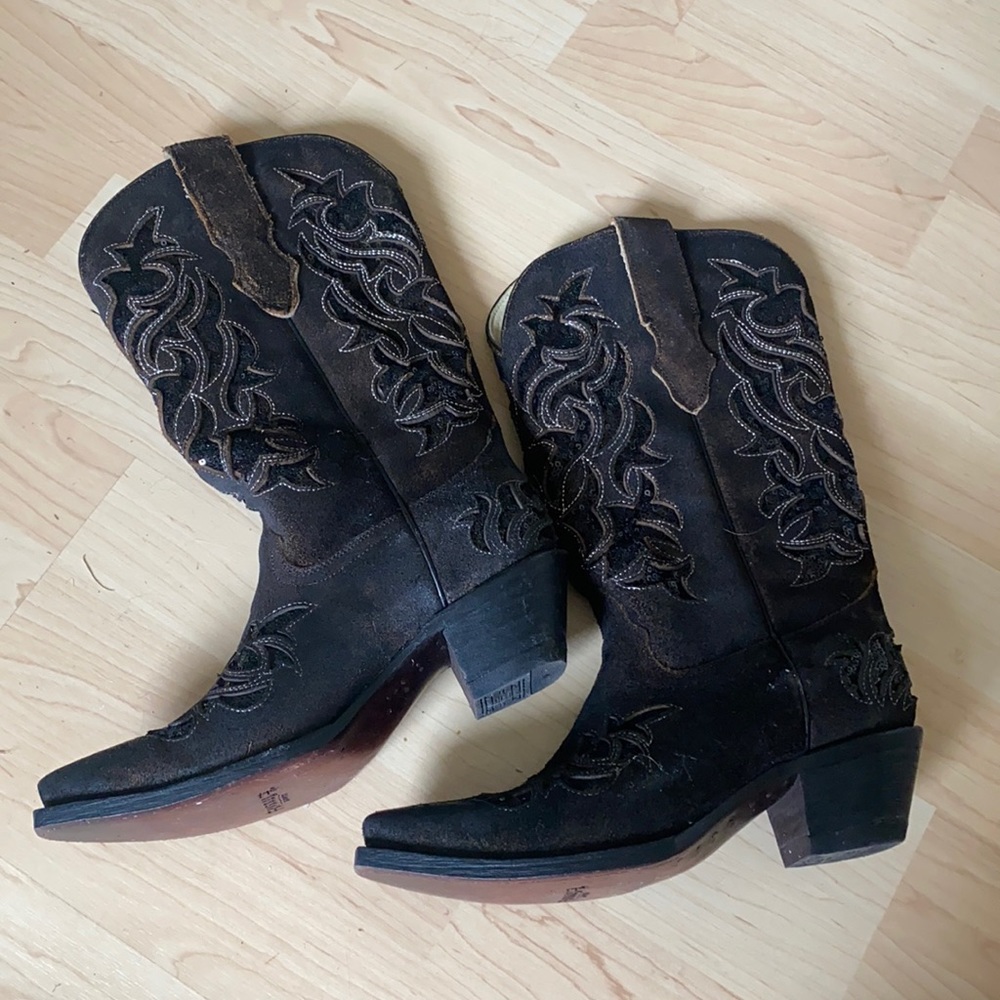 Black Corral boots size 6.5 Brown/Black Sequence Inlay